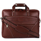 Vegan Leather Laptop Briefcase – 15.6" Multi-Pocket Executive Messenger Bag (Brown)