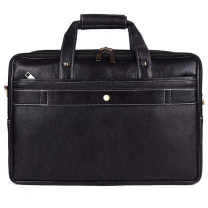 Genuine Leather Laptop Briefcase – 16" Multi-Compartment Executive Messenger Bag