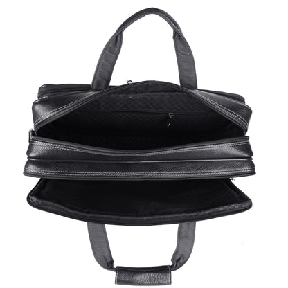 Genuine Leather Laptop Briefcase – 16" Multi-Compartment Executive Messenger Bag