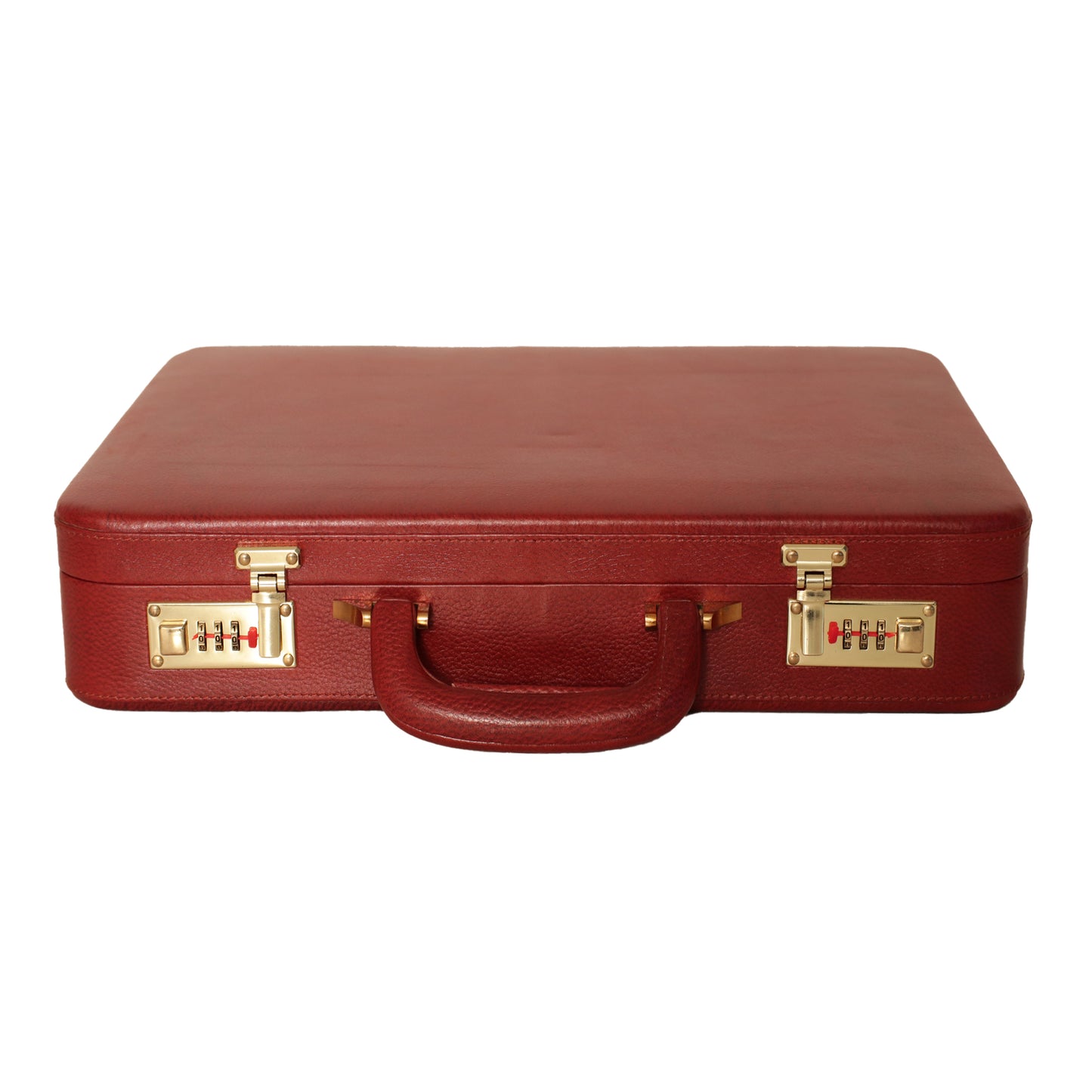 Genuine Leather Hard-Shell Attaché Briefcase – 15.6" Laptop Case (Brown)