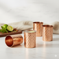 Pure Copper Hammered Tumbler – 300ml Ayurvedic Drinking Glass, Set of 4