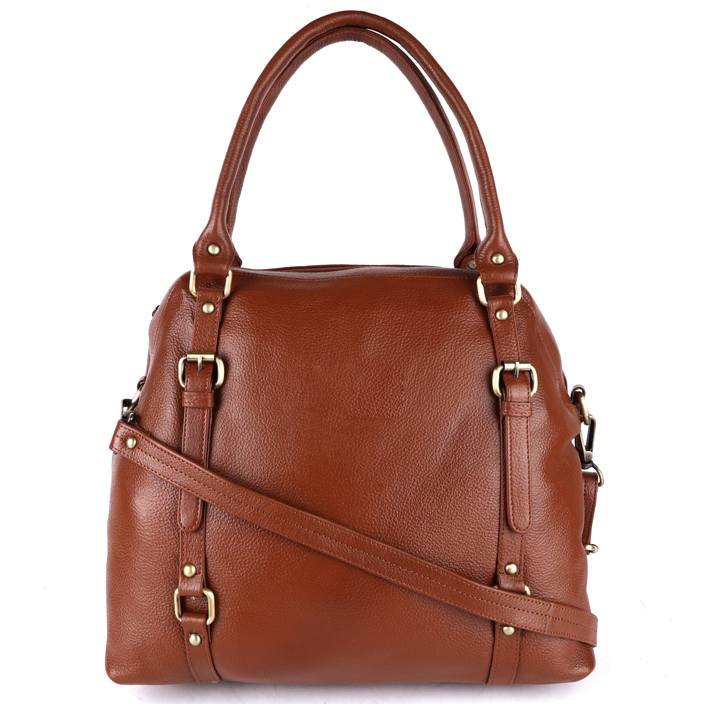 Livinwise Genuine TAN Leather Satchel Bag for Women & Girls