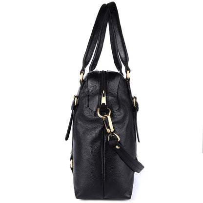Livinwise Women's Black Pebble Leather Convertible Handbag