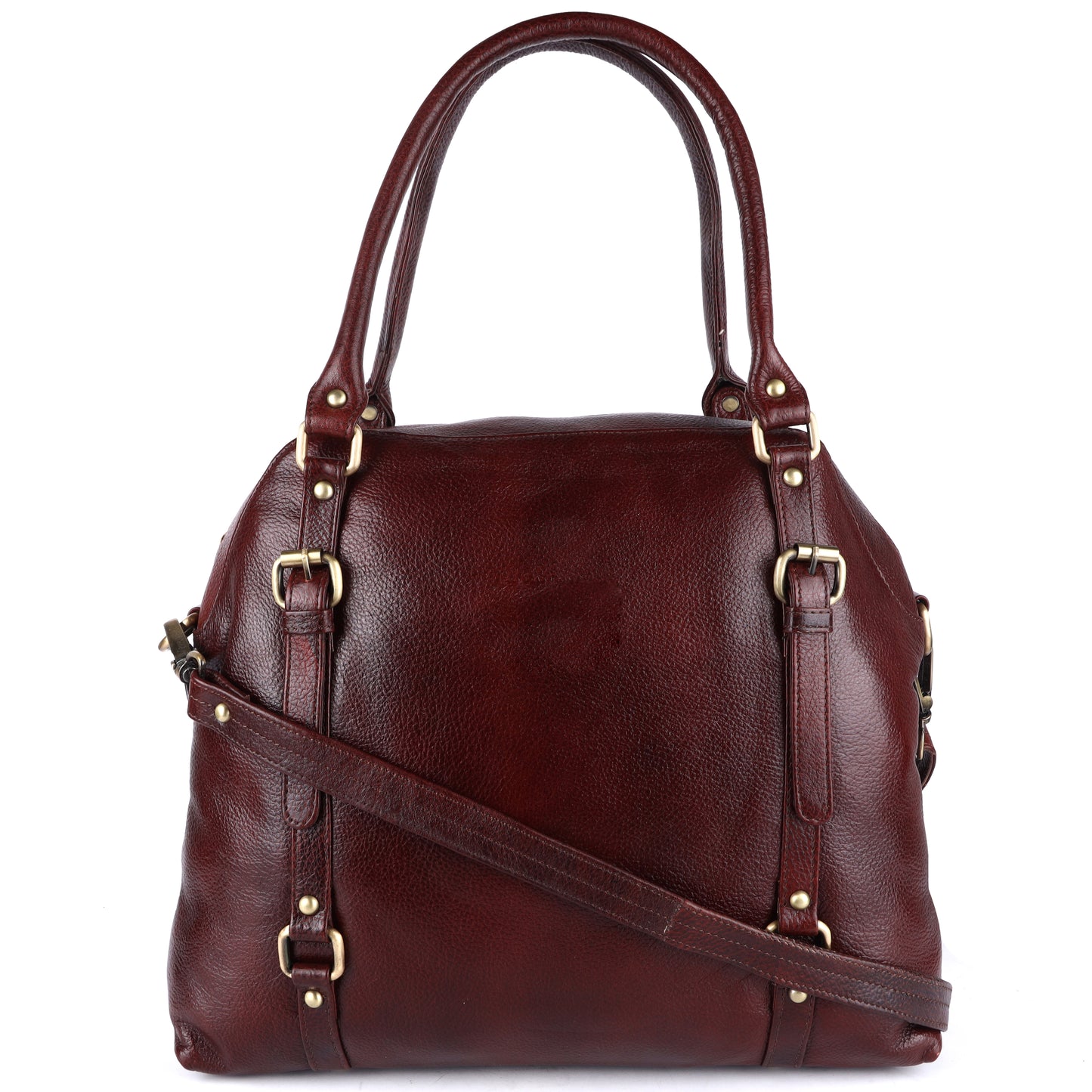 Livinwise Women's Brown Pebble Leather Convertible Handbag