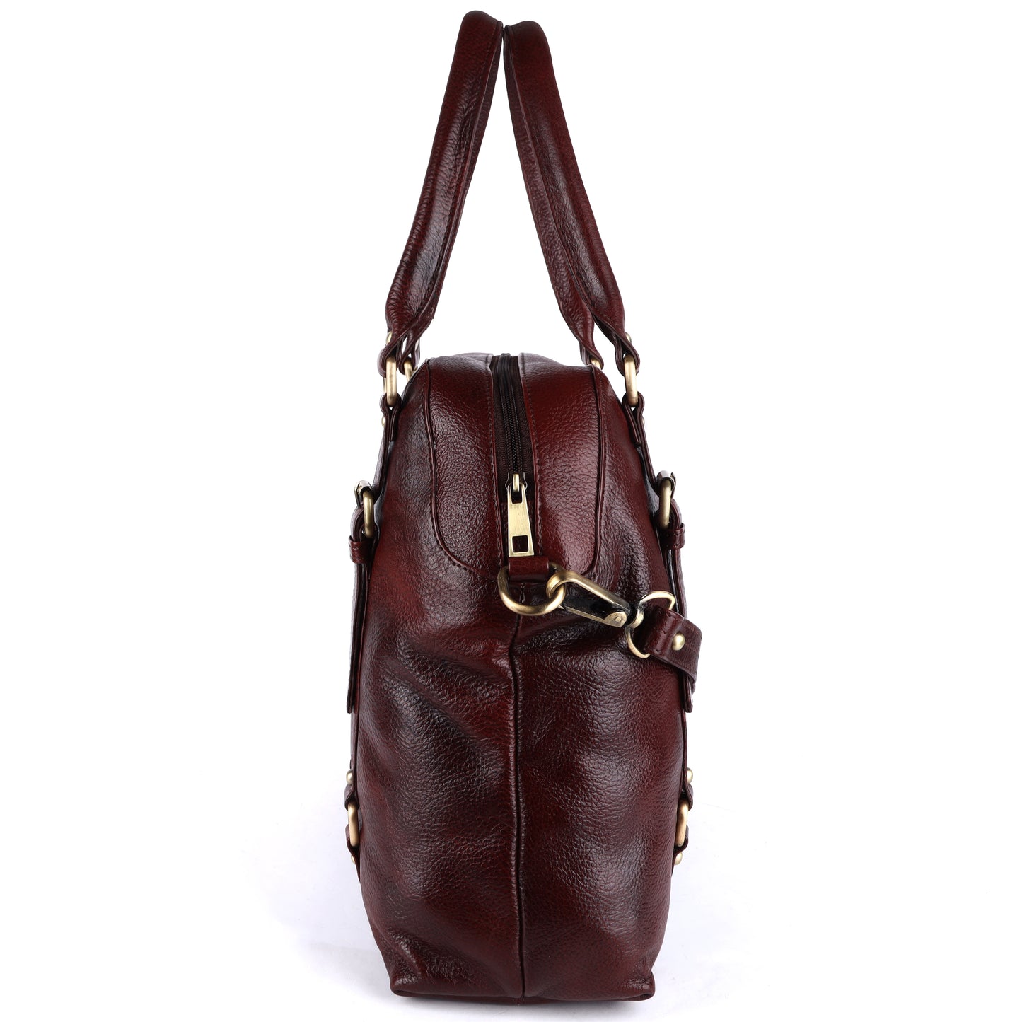 Livinwise Women's Brown Pebble Leather Convertible Handbag