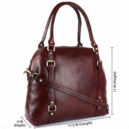 Livinwise Women's Brown Pebble Leather Convertible Handbag