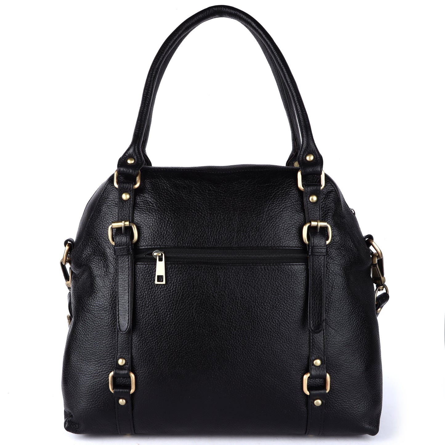 Livinwise Women's Black Pebble Leather Convertible Handbag