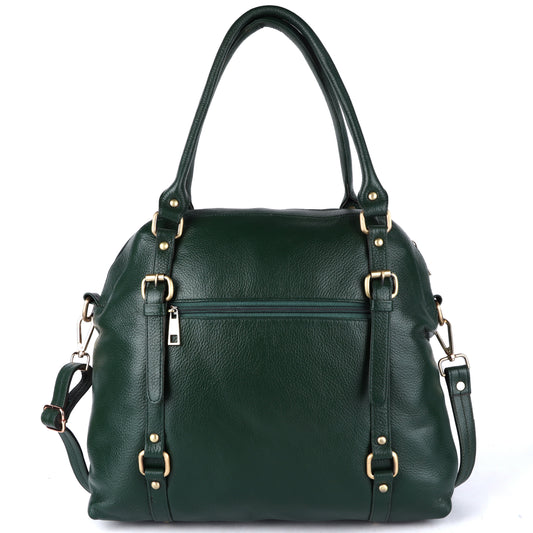 Livinwise Women's Green Pebble Leather Convertible Handbag