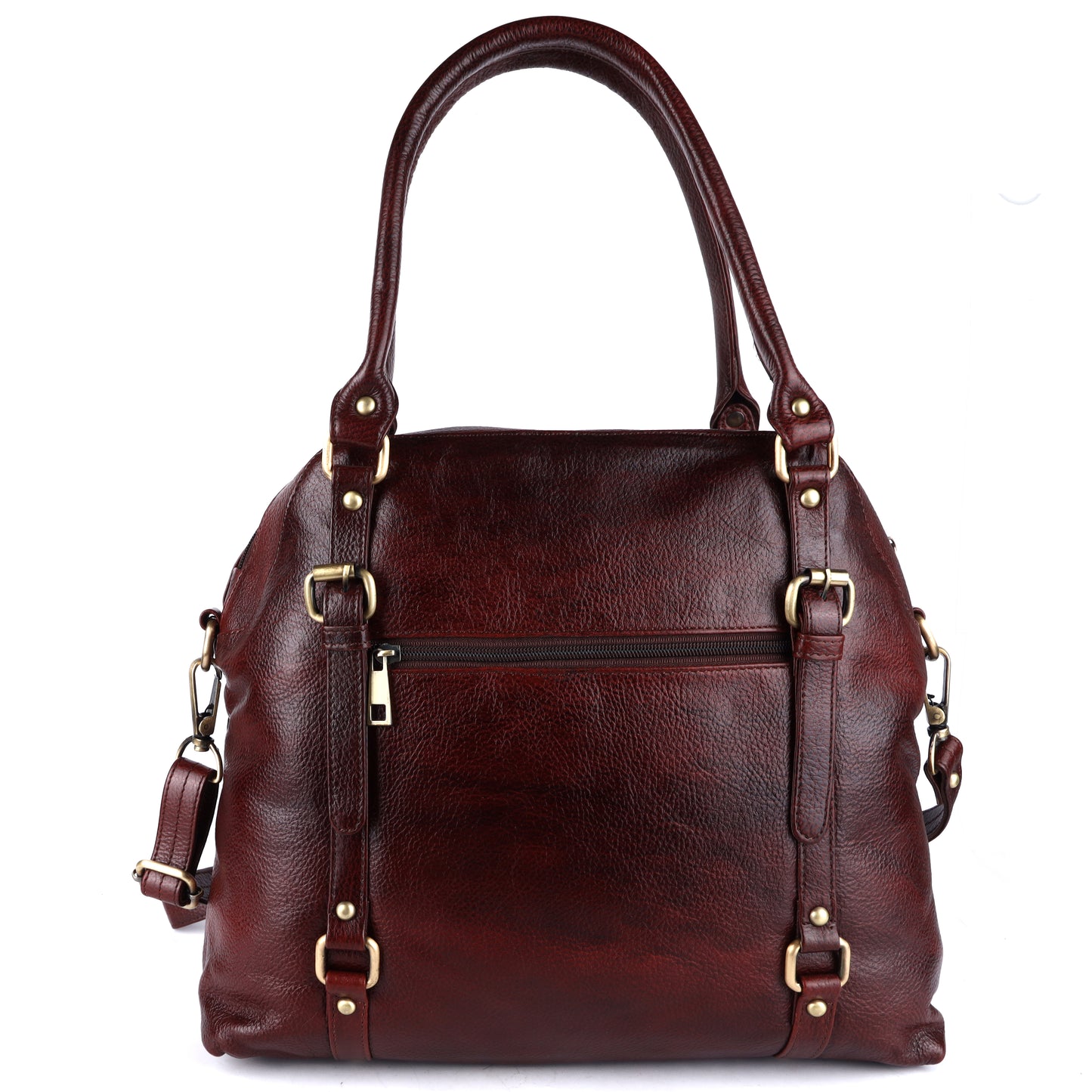 Livinwise Women's Brown Pebble Leather Convertible Handbag
