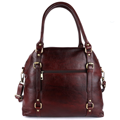 Livinwise Women's Brown Pebble Leather Convertible Handbag