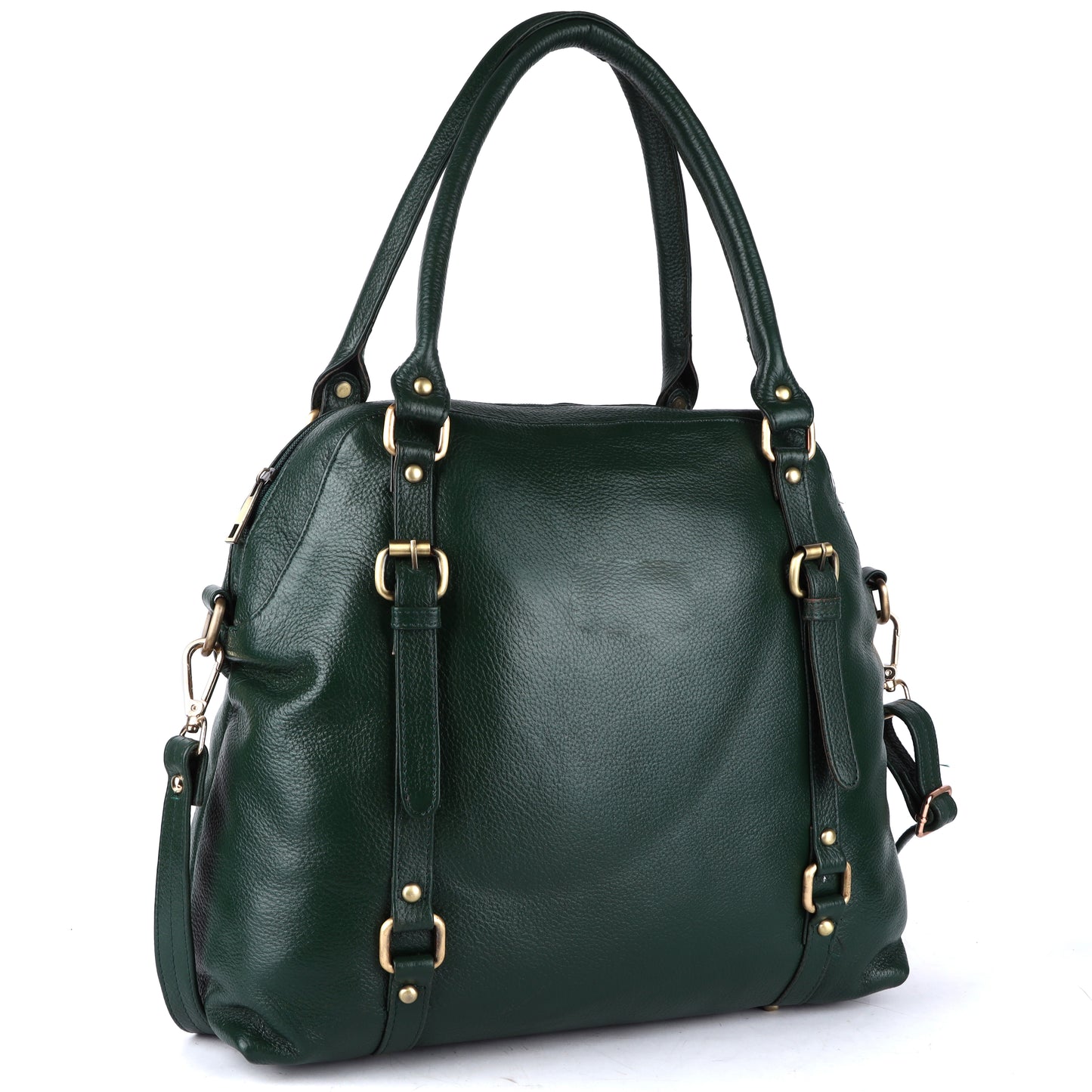 Livinwise Women's Green Pebble Leather Convertible Handbag