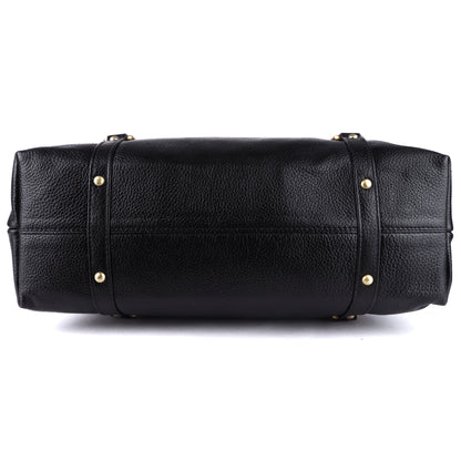 Livinwise Women's Black Pebble Leather Convertible Handbag