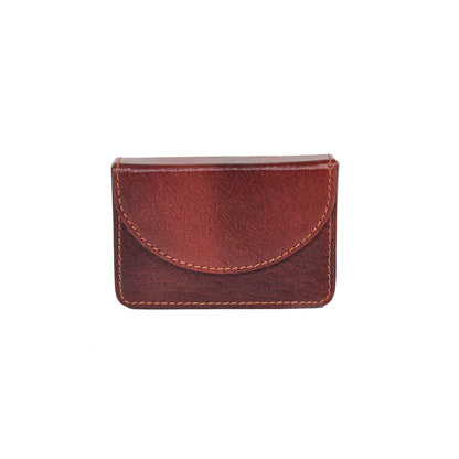 Handcrafted Full-Grain Leather Business Card Holder – Mahogany Brown
