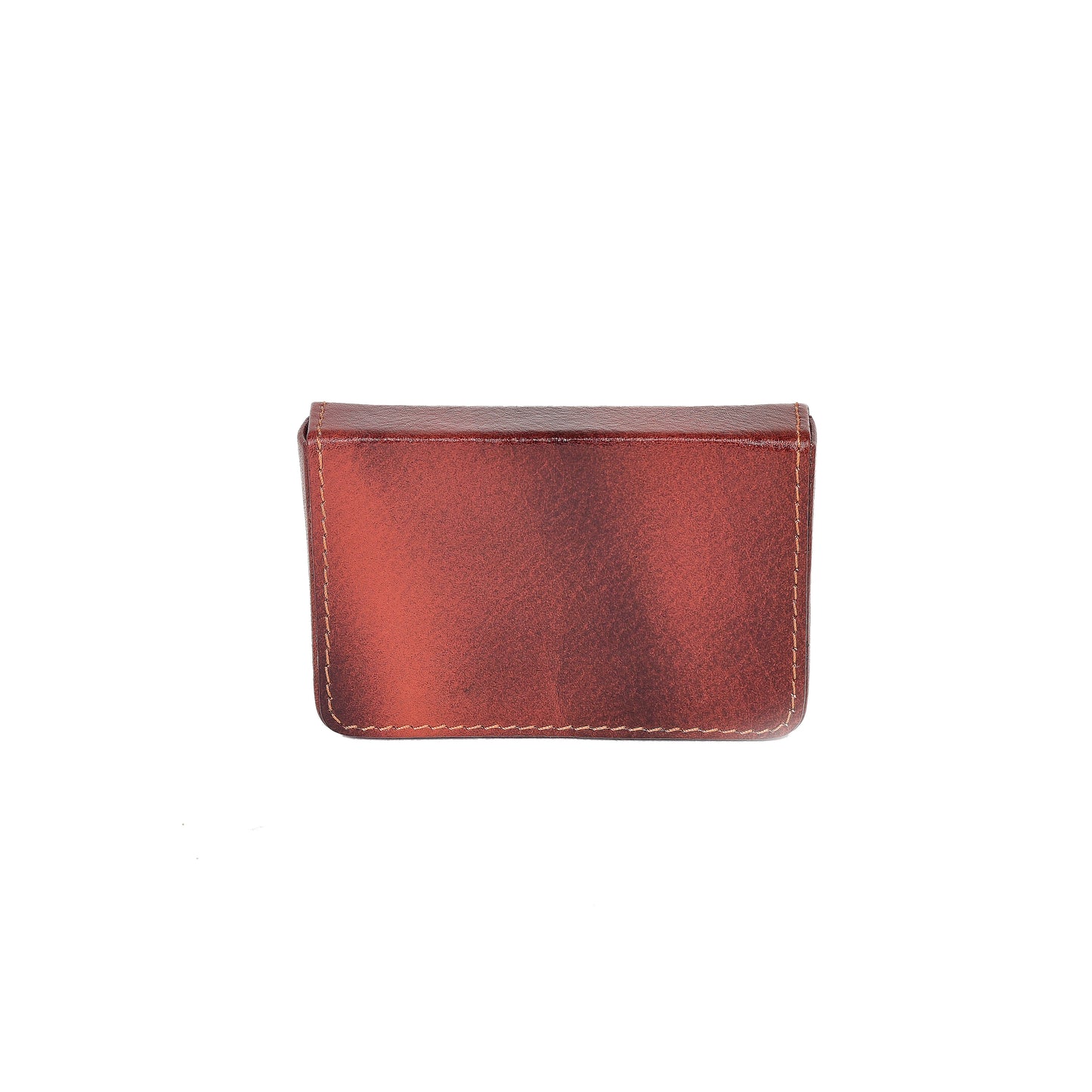 Handcrafted Full-Grain Leather Business Card Holder – Mahogany Brown
