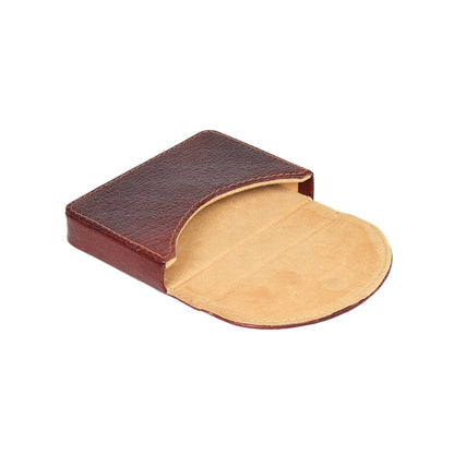 Handcrafted Full-Grain Leather Business Card Holder – Mahogany Brown