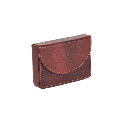 Handcrafted Full-Grain Leather Business Card Holder – Mahogany Brown