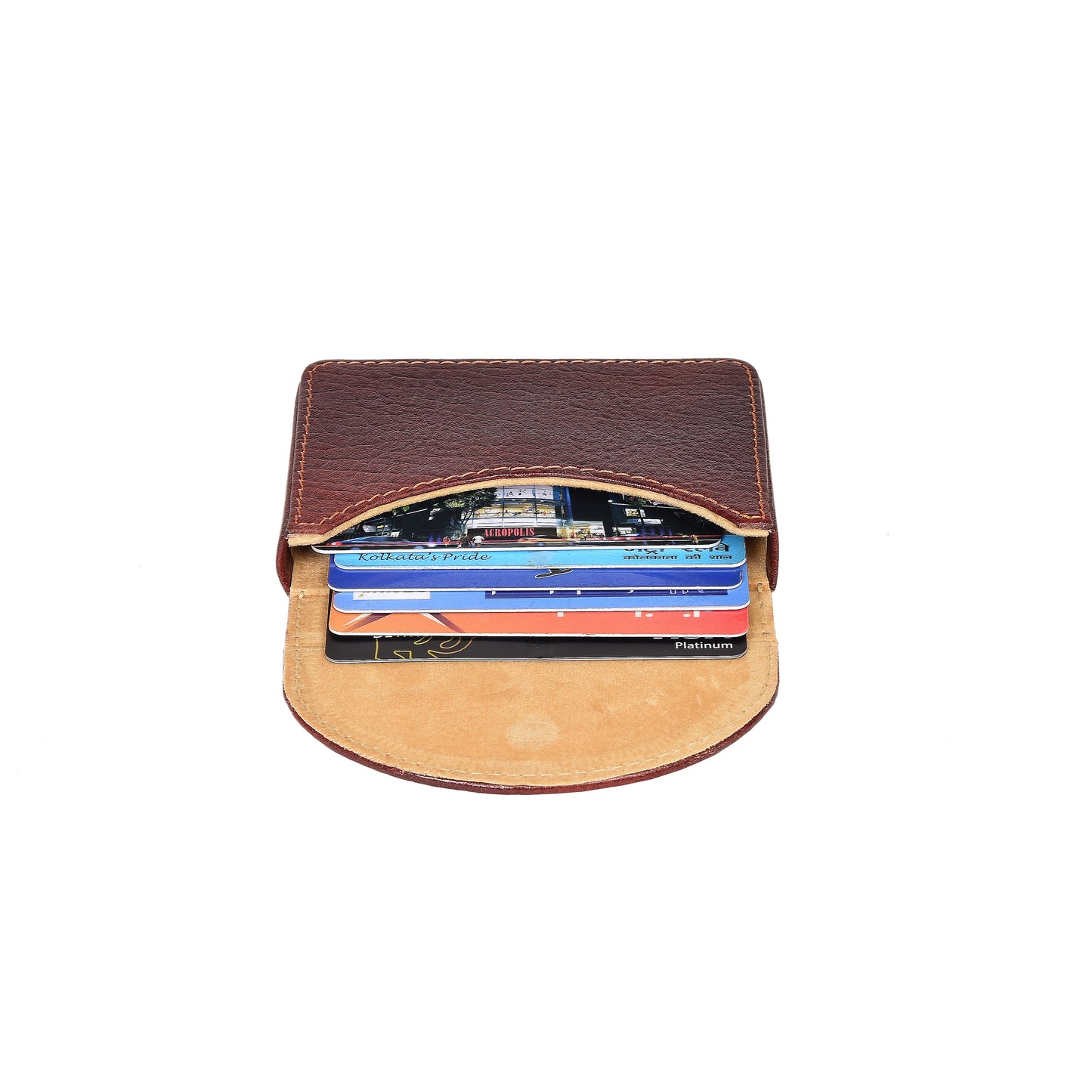 Handcrafted Full-Grain Leather Business Card Holder – Mahogany Brown