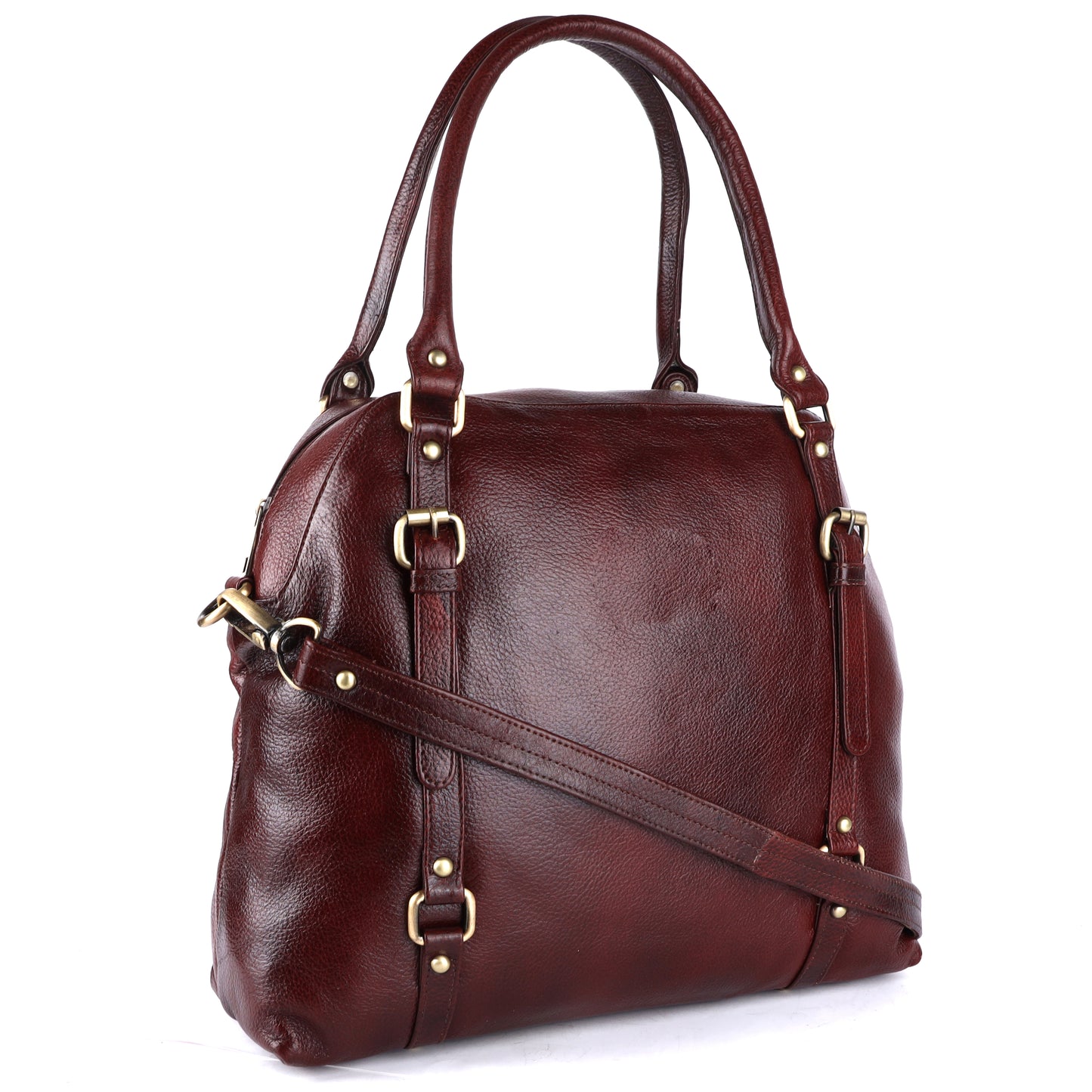 Livinwise Women's Brown Pebble Leather Convertible Handbag
