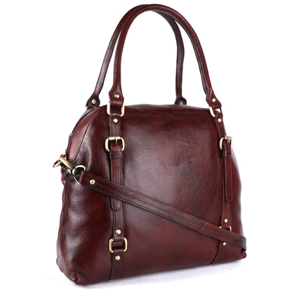 Livinwise Women's Brown Pebble Leather Convertible Handbag