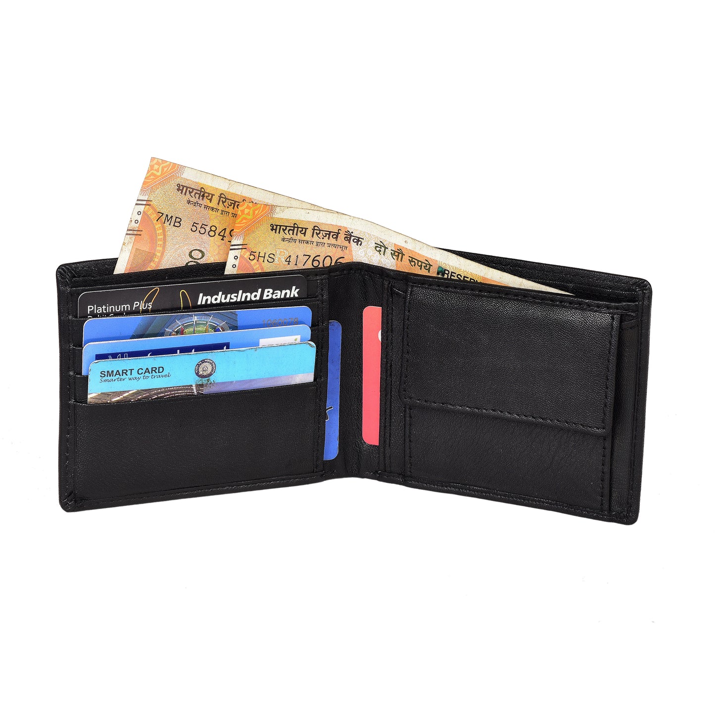 Livinwise Men’s Genuine Leather Bifold Wallet with Coin Pocket – Black