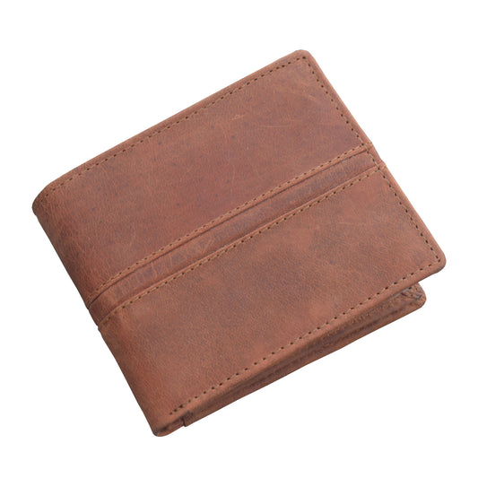 Livinwise Men’s Genuine Leather Bifold Wallet with Coin Pocket – Vintage Brown