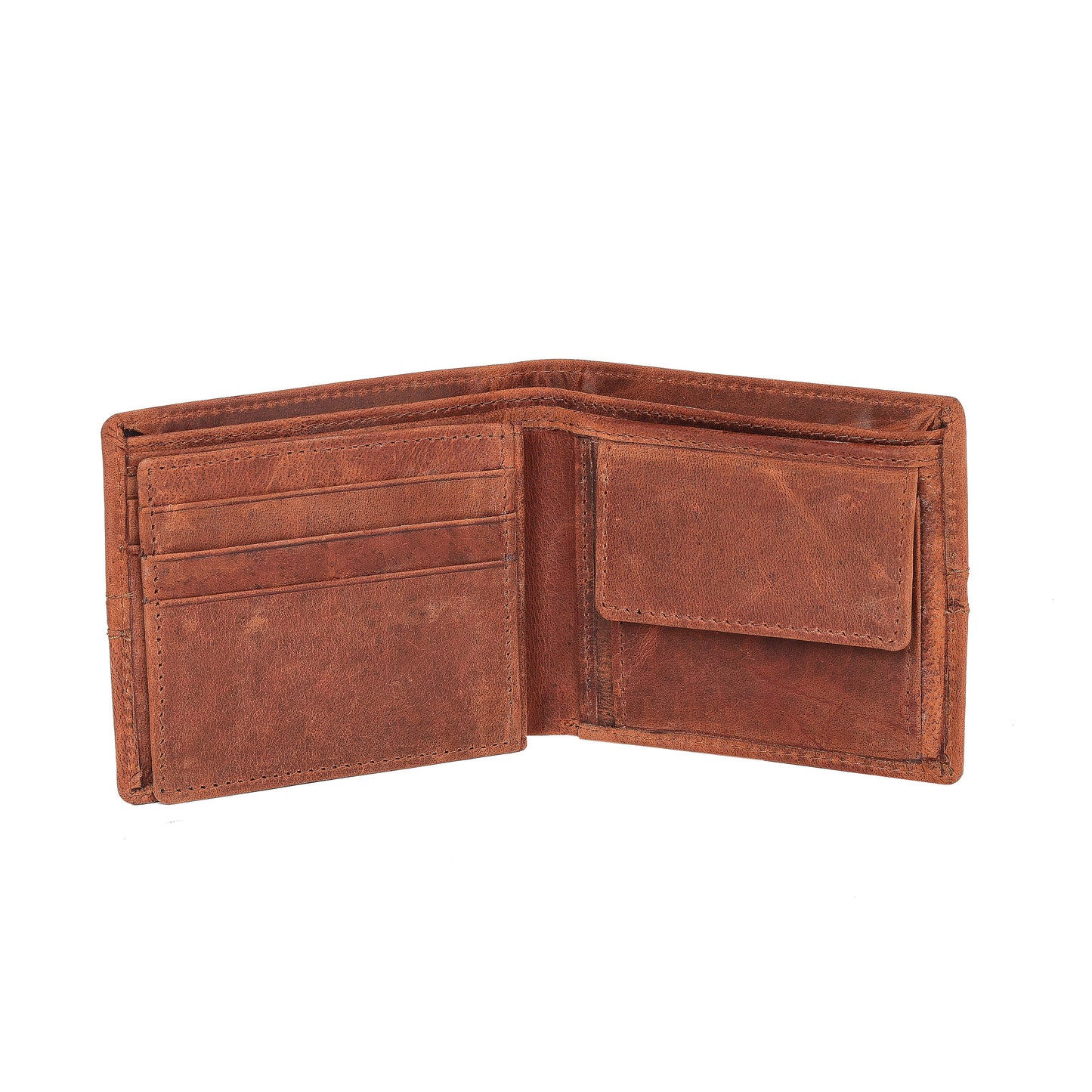 Livinwise Men’s Genuine Leather Bifold Wallet with Coin Pocket – Vintage Brown