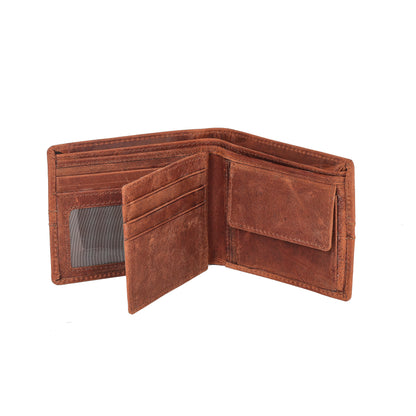 Livinwise Men’s Genuine Leather Bifold Wallet with Coin Pocket – Vintage Brown