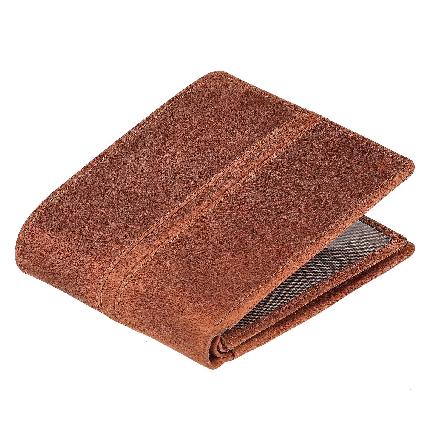 Livinwise Men’s Genuine Leather Bifold Wallet with Coin Pocket – Vintage Brown