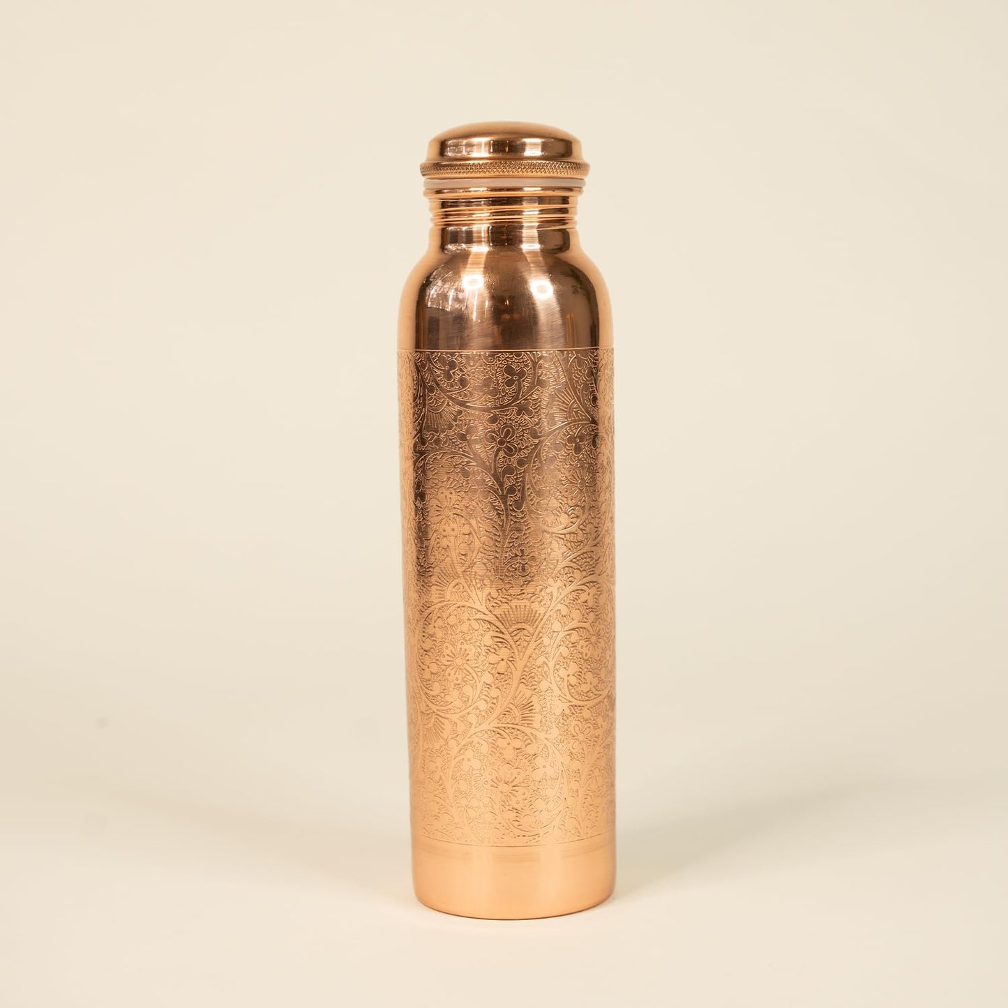 Handcrafted Copper Water Bottle – 1L Mandala Engraved Ayurvedic Wellness Flask