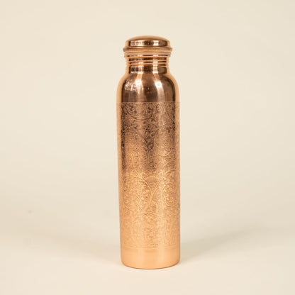 Handcrafted Copper Water Bottle – 1L Mandala Engraved Ayurvedic Wellness Flask