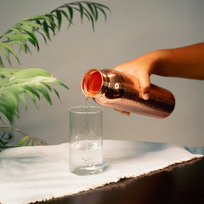 Handcrafted Copper Water Bottle – 1L Mandala Engraved Ayurvedic Wellness Flask