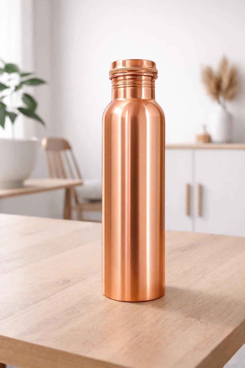 Premium 100% Pure Copper Water Bottle - Leak-Proof & Lacquer Finished (950ml / 32oz)