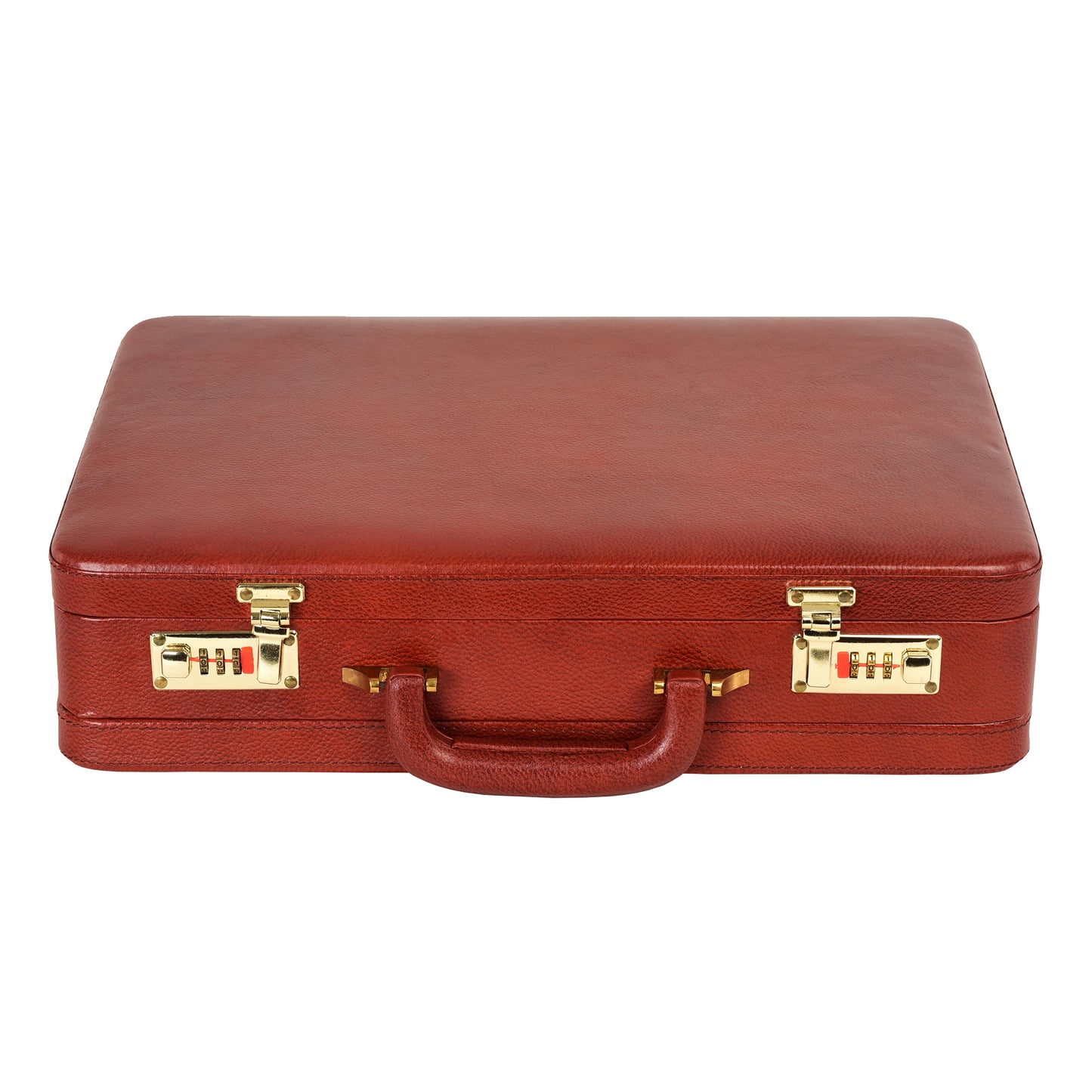 Handcrafted Expandable Genuine Leather Attaché Briefcase – 15.6" Laptop Professional Hard-Shell Case - Brown