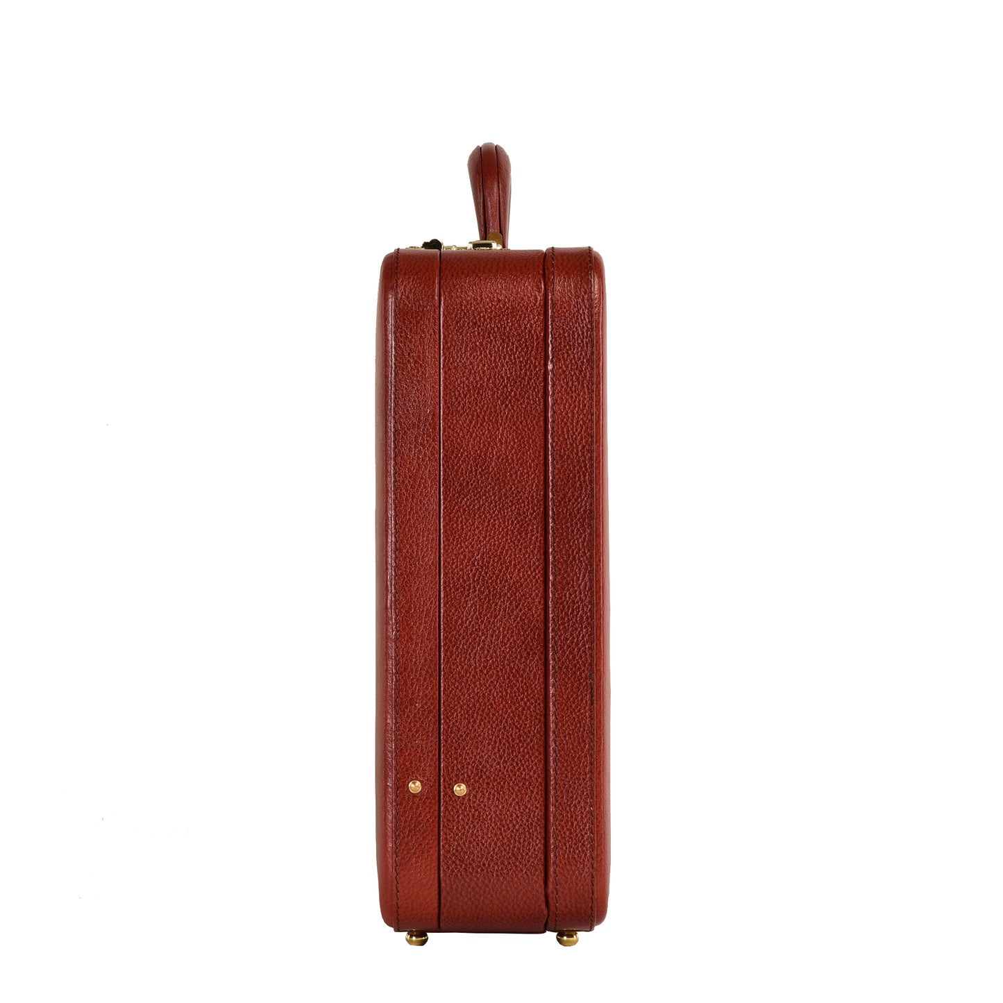 Handcrafted Expandable Genuine Leather Attaché Briefcase – 15.6" Laptop Professional Hard-Shell Case - Brown