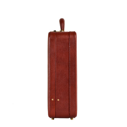 Handcrafted Expandable Genuine Leather Attaché Briefcase – 15.6" Laptop Professional Hard-Shell Case - Brown