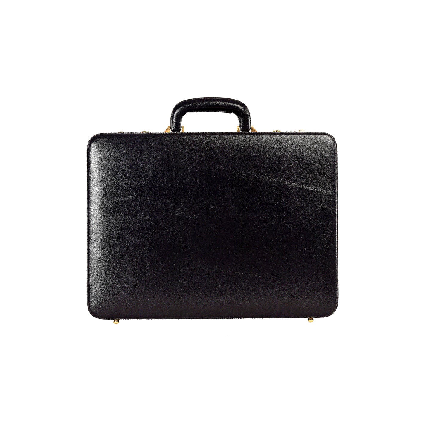 Handcrafted Expandable Leather Attaché Briefcase – 15.6" Hard-Shell Laptop Case (Black)