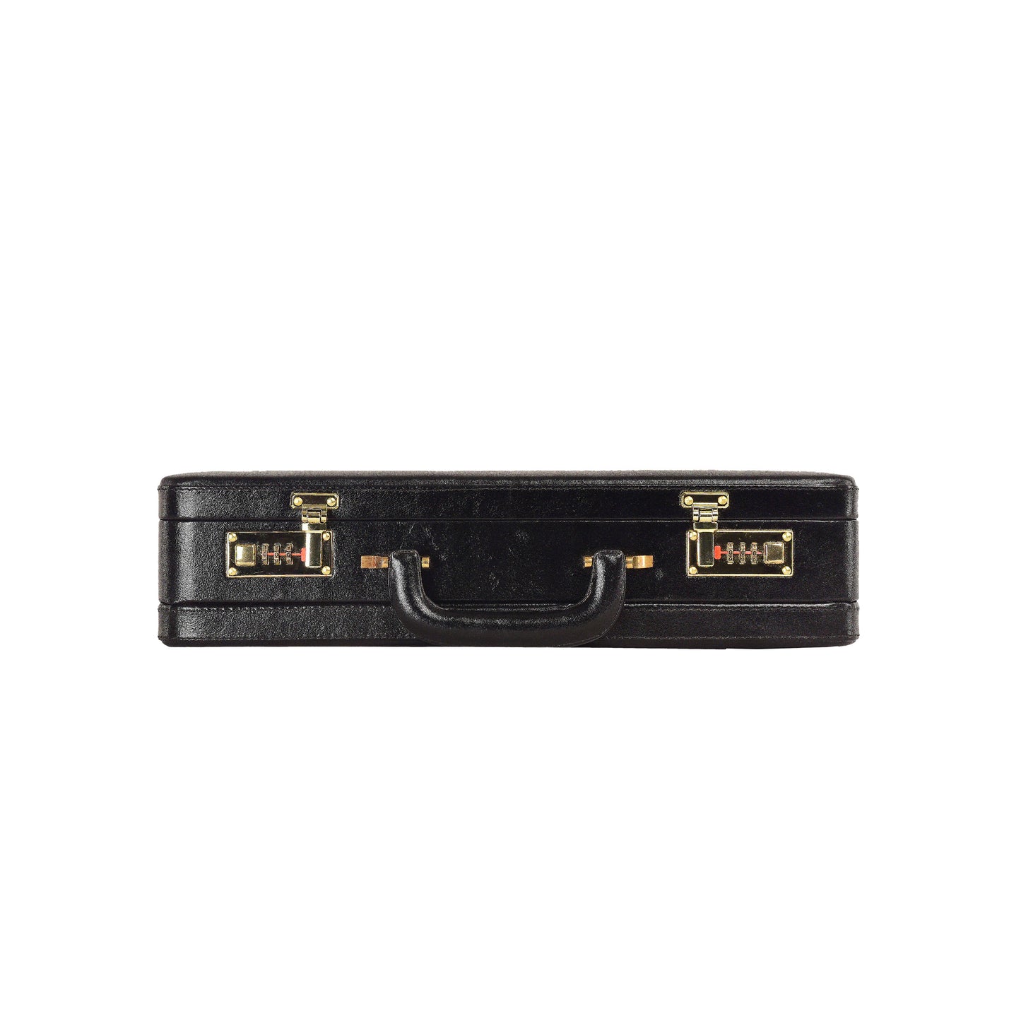 Handcrafted Expandable Leather Attaché Briefcase – 15.6" Hard-Shell Laptop Case (Black)