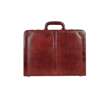Classic Leather Attaché Briefcase – Expandable Hard-Shell Professional Case