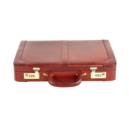 Classic Leather Attaché Briefcase – Expandable Hard-Shell Professional Case