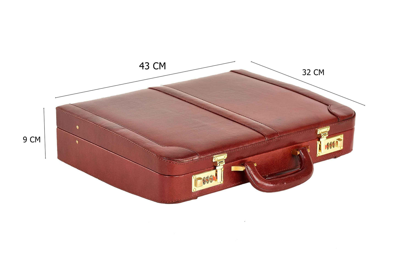 Classic Leather Attaché Briefcase – Expandable Hard-Shell Professional Case