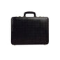 Genuine Leather Hard-Shell Attaché Briefcase – 15.6" Laptop Case (Black)