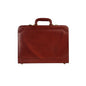 Premium Handcrafted Leather Attache Briefcase - Professional Executive Hard-Shell Case with Dual Combination Locks