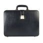 Handcrafted Leather Hard-Shell Attache Case with Combination Lock - Black