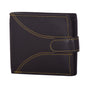 LivinWise Men’s Genuine Leather Trifold Wallet with Snap Button Closure - Black