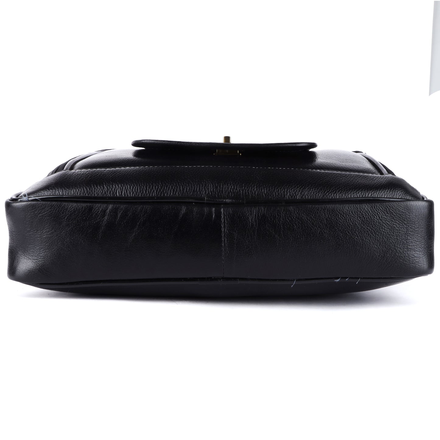 Black Genuine Leather Laptop Bag for Men — Classic Professional Briefcase