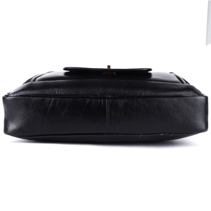 Black Genuine Leather Laptop Bag for Men — Classic Professional Briefcase