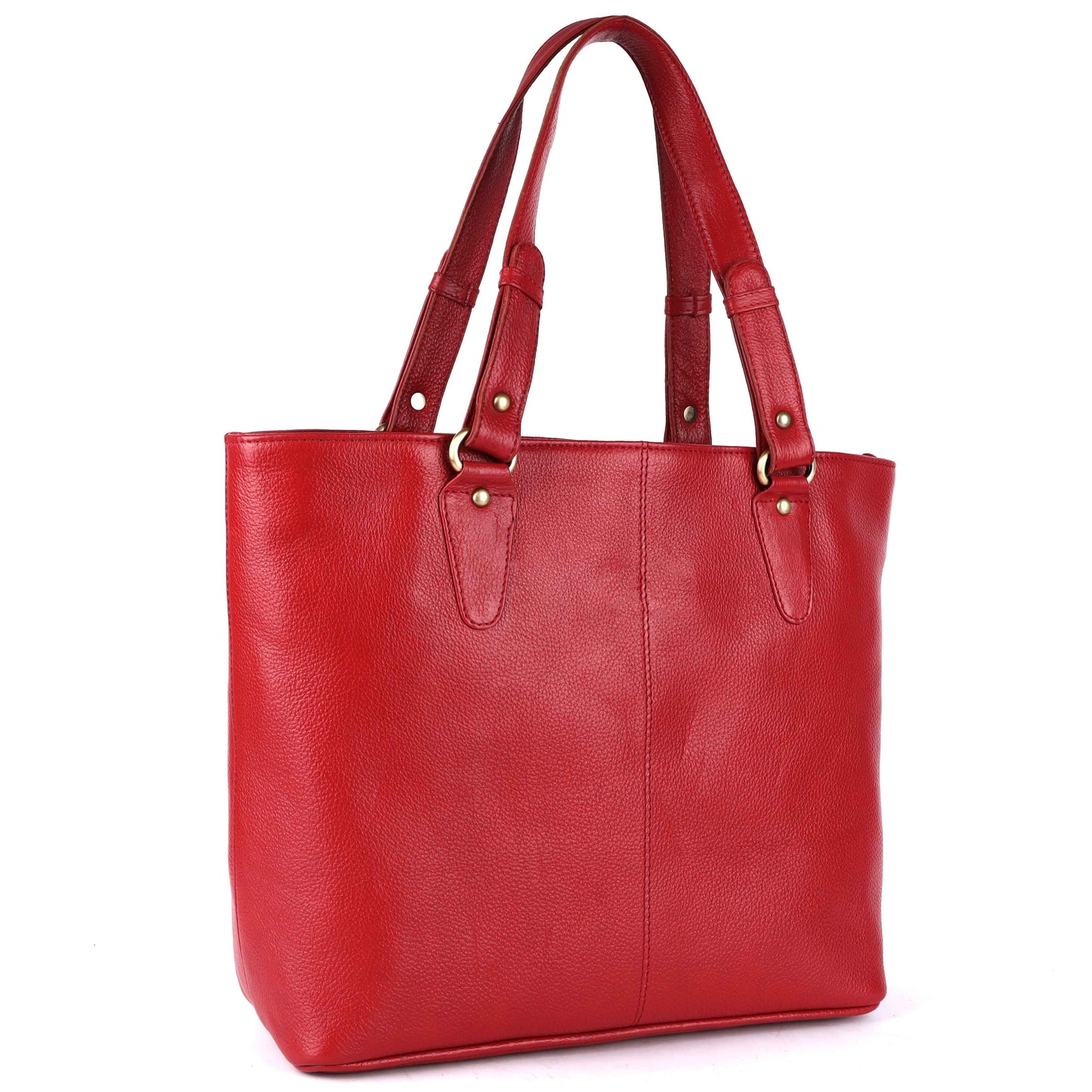 Livinwise Genuine Red Leather Tote Bag for Women