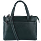Livinwise Genuine Green Leather Crossbody Tote with White Stitching