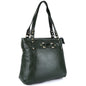 Livinwise Genuine Green Leather Belted Tote Bag for Women