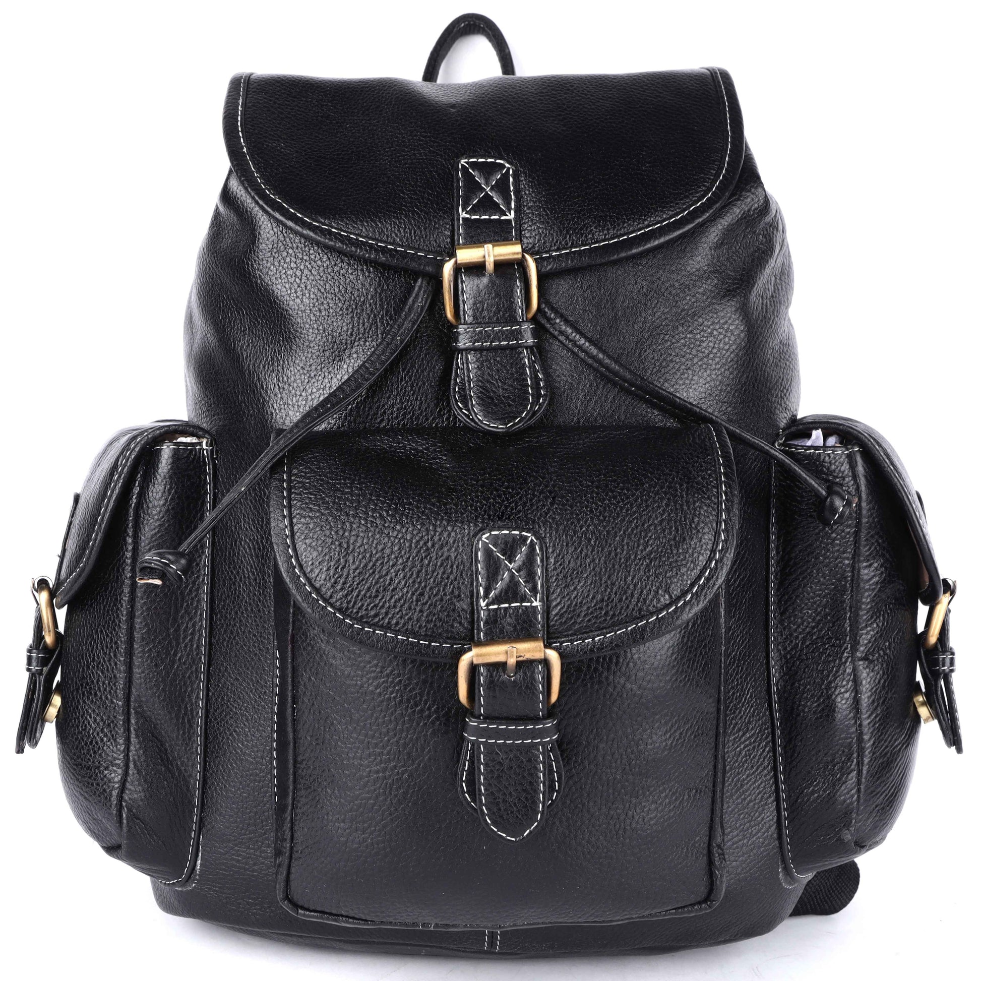 Livinwise Genuine Black Leather Vintage Rucksack Backpack for Women